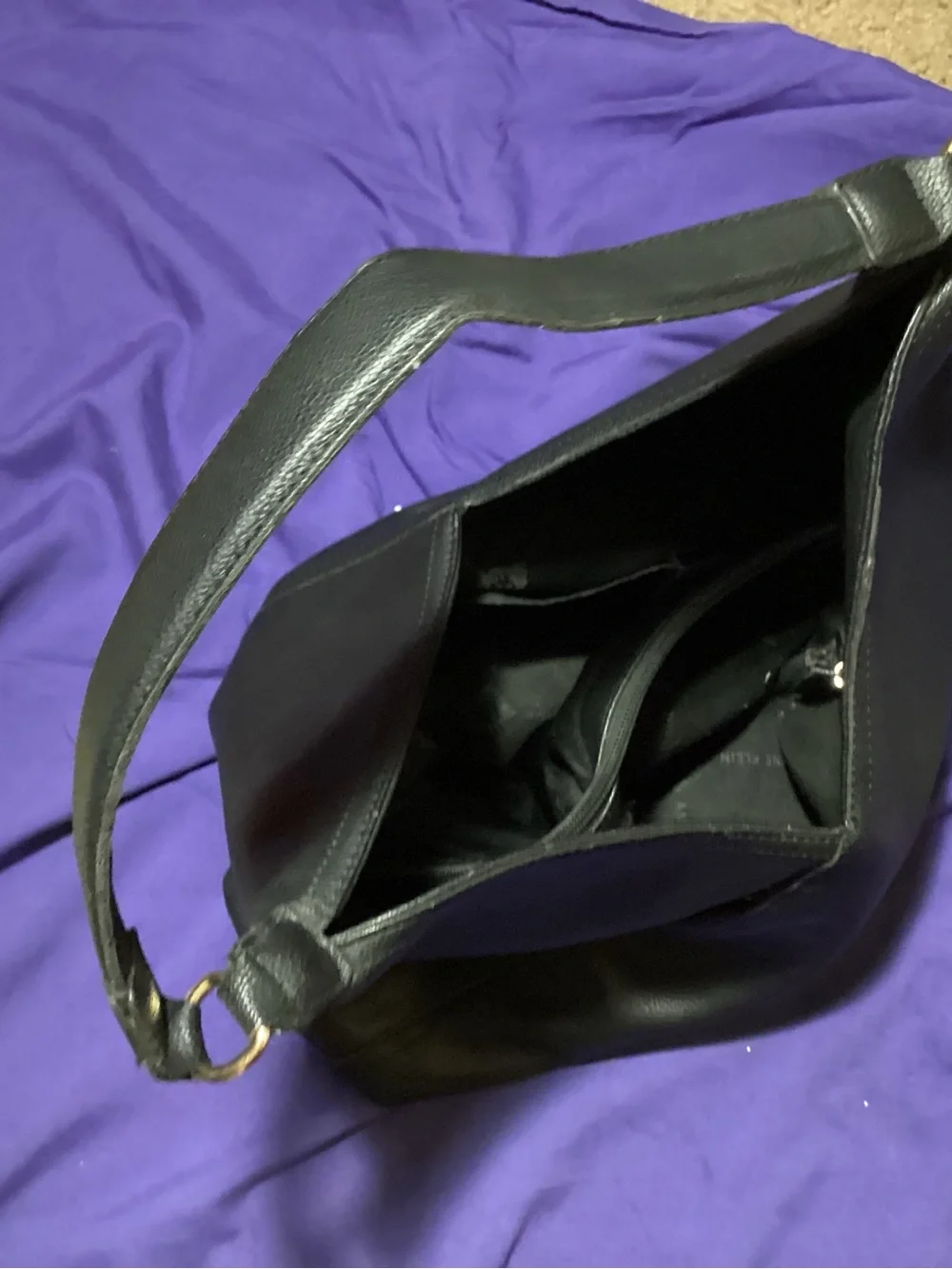 Black‎ AK Embossed Leather Hobo Bag